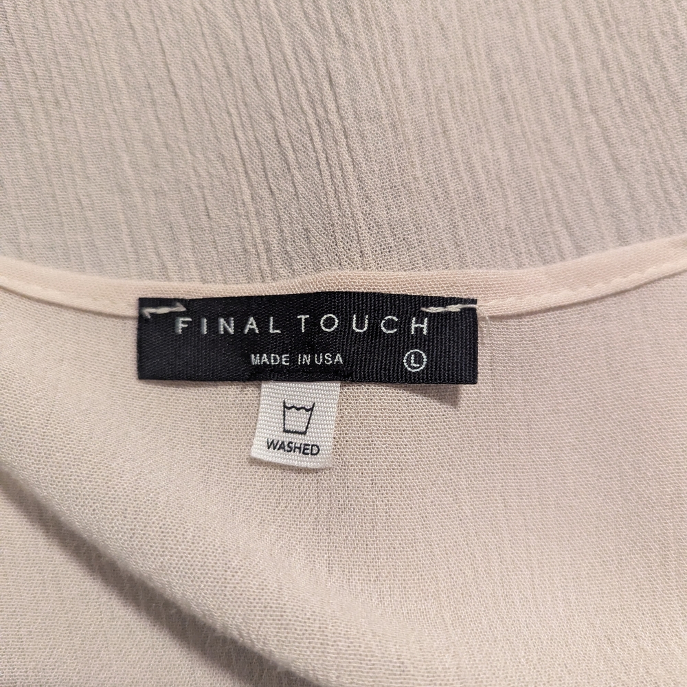 Final Touch Cream Kimono Sleeve Poncho - Picture 6 of 6